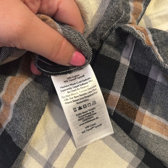 Women's Eddie Bauer Plus Size Plaid Snap Button Casual Shirt Size 2X - Picture 7 of 7